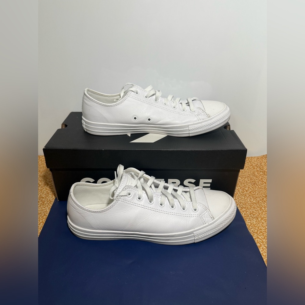 Converse White Canvas Sneakers Low-Top Classic - Picture 4 of 8